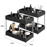 FlexiStore 2-stufiger Unterschrank-Organizer – Ausziehbares System mit Körben, Haken & Bechersystem