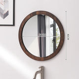 NATURALEO Wandspiegel mit Holzrahmen – Dekorativer Bad- & Schminkspiegel | Klare Reflexion | Zeitloses Wohnaccessoire