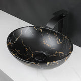CeramiLux Aufsatzwaschbecken oval – Keramik-Waschschale mit Glanzoberfläche | Modernes Design | Inklusive Ablauf