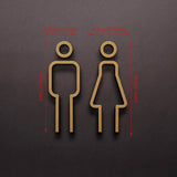 WC-Wegweiser Figurenzeichen – Originelles Toilettenschild für Frauen & Männer | Modernes Acryl-Türzeichen ohne Rahmen | Für Gastronomie, Hotel & Zuhause
