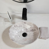 CeramiLux Aufsatzwaschbecken oval – Keramik-Waschschale mit Glanzoberfläche | Modernes Design | Inklusive Ablauf