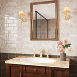 StoneLuxe Subway Wandfliesen selbstklebend – Beige Steinoptik Backsplash für Küche & Bad | Glanzfinish | Einfache Renovierung