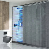 AquaFold Duschvorhang mit Magnetsaum – Wasserabweisender Badvorhang im Leinenlook | Platzsparend Faltbar | Modernes Design