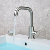 AquaSpin Waschbeckenarmatur Schwarz Nickel – Edelstahl Einhebelmischer | 360° Drehbarer Auslauf | Modernes Bad Design