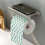 AurumShelf Design Toilettenpapierhalter mit Ablage – Wandmontage aus Aluminiumlegierung | Modernes Badaccessoire | Handyablage integriert