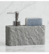 GranitoClean Design-Seifenspender mit Ablage – Küchen- & Badspender | Saubere Ordnung | Steinoptik Eleganz