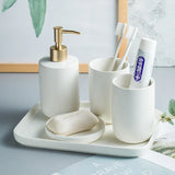 NordForm Keramik-Badezimmerset – 4-teiliges Hygieneset im skandinavischen Stil