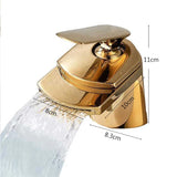 AQUACASCADA Wasserfall Waschbeckenarmatur – Messing Einhebelmischer | Breiter Auslauf | Modernes Spa-Design