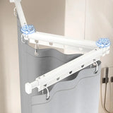 AquaFold Komfort Duschvorhang Set – Faltbares Magnetsystem mit Teleskopstange | Wasserdicht | Ohne Bohren Montage