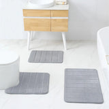 CloudComfort Memory-Schaum Badematte – rutschfeste & wasserabsorbierende Badezimmermatte | extra weich, maschinenwaschbar & modernes 3D-Streifendesign