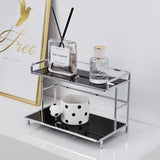 DuoSpace Metall Organizer Regal 2 Ebenen – Freistehendes Aufbewahrungsregal für Küche & Bad | Platzsparend | Modernes Design
