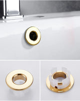 RetroLinea Überlaufblende Waschbecken Messing – Ablaufabdeckung Einsatz | Elegantes Vintage Design | Universelle Passform