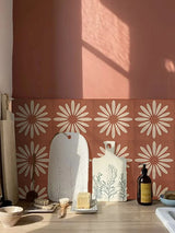 TerraMosaik Fliesenaufkleber selbstklebend – Boho Terrakotta Design für Wand & Boden | Wasserfest | Mediterranes Wohngefühl