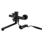 FlexiClean Pro Wand-Küchenarmatur mit Seitensprühdüse – 360° Schwenkbarer Edelstahlhahn | Ausziehbrause 150 cm | Warm- &amp; Kaltwasser
