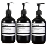 BernsteinGlanz Spenderflaschen Set – 3er Set mit 500 ml Pumpflaschen für Pflegeprodukte & Flüssigseifen