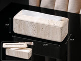 VitaStone Natura Badaccessoire-Set 6-teilig – Travertin Naturstein Badezimmerausstattung | Elegantes Spa-Design | Zeitlose Ordnung
