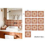 TerraMosaik Fliesenaufkleber selbstklebend – Boho Terrakotta Design für Wand & Boden | Wasserfest | Mediterranes Wohngefühl