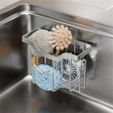 SinkFlow Pro Edelstahl-Spülenorganizer ohne Bohren – Multifunktionaler Küchenhalter für Schwämme, Bürsten & Seifenspender | Rostfreier Spülbecken-Organizer für mehr Ordnung an der Spüle