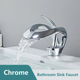 CascadeLume Premium Wasserfall Waschtischarmatur Einhebel Weiß Messing – Moderne Einloch Badarmatur mit Warm- und Kaltwasser | Elegantes Design mit Wasserfallauslauf | Stilvolle Badezimmerlösung