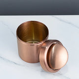 ROSELITE Tisch-Mülleimer Edelstahl Roségold – Mini Abfalleimer mit Klappdeckel | Kompakt & Hygienisch | Modernes Design