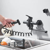 AquaFlow FlexiSprüh Wandarmatur mit Handbrause – Schwenkbare Küchen- & Badarmatur aus Edelstahl