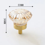 CRYSTELLA Möbelknopf Kristall Champagner – Schrankknopf mit Goldbasis | Glamour Design | Elegantes Möbel-Upgrade