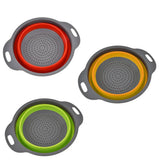 FlexiFlow Pro Faltbares Silikon-Abtropfsieb mit Edelstahlkern – Multifunktionaler Küchenkorb zum Waschen, Abgießen & Filtern | Platzsparender Siebkorb für Obst, Gemüse & Pasta