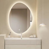 LumoVire LED Badezimmer- und Schminkspiegel unregelmäßige Form mit Touch-Steuerung – beleuchteter Wandspiegel | rahmenloses Design | moderne Smart-Beleuchtung für Bad und Wohnräume