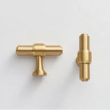 ÉliteBrass Möbelgriff T-Stange aus Massivmessing – Französischer Stil Schrankgriff | Ergonomisches Design | Langlebige Premium Qualität