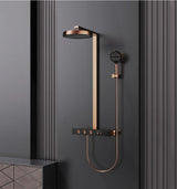 GoldRain Unterputz Duschsystem mit Thermostat – Regendusche in Goldoptik | Konstante Temperatur | Luxus Badlösung