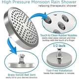AquaRain Lux Wand-Regendusche mit Duscharm – Hochdruck Regenbrause rund | Spa-Duschsystem | Gleichmäßiger Wasserfluss