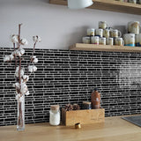 MarbleStyle Premium Marmoroptik Wandaufkleber Schwarz-Weiß Selbstklebend – Wasserfeste Fliesenfolie 1/6/12er Set | Elegante Design-Wandverkleidung für Küche & Bad | Hitzebeständige PVC Fliesensticker