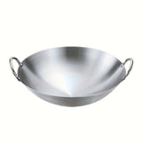 ProCook Edelstahl-Wok mit Doppelgriffsystem – Großvolumiger Profi-Wok | Unbeschichteter Kochwok für gleichmäßige Hitzeverteilung | Robuster Küchenwok für intensives Braten & Schmoren