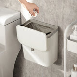 WallClean multifunktionaler Wandmülleimer für Küche und Bad – platzsparender Hängemülleimer mit Druckdeckel | Abfalleimer und Toilettenpapierhalter in einem