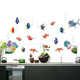 OceanJoy Premium 3D Meerestiere Wandsticker Kinderzimmer & Badezimmer PVC Selbstklebend – Unterwasser Wanddeko mit Schildkröte, Fisch & Hai | Wasserfeste, ablösbare Kinder Wandaufkleber für kreative Raumgestaltung