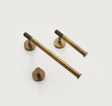 RetroLux Badset Bronze – Messing Badezimmer Zubehör | Gerändelte Oberfläche | Wandmontiertes Accessoires Set