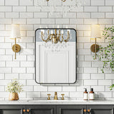 NoiraLux Badezimmerspiegel mit schwarzem Metallrahmen 60x80 cm – rechteckiger Wandspiegel | vertikal oder horizontal montierbar | modernes Design mit HD-Silberglas