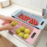 DryChef Spülbecken Organizer – Verstellbarer Abtropfkorb Küche | Auto Drainage Kunststoff | Obst Gemüse Waschkorb