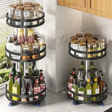 SpiceSpin Elite 360° Drehbarer Gewürz-Organizer für die Küche – Rotierendes Gewürzregal mit Anti-Rutsch-Basis | Platzsparender Küchen-Organizer für Gewürze, Dosen & Teebehälter