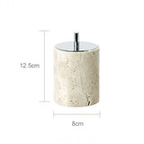 NATURAVITA Badezimmer-Set Travertin Beige – Naturstein Badaccessoires | Spa Design | Zeitlose Eleganz