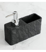 GranitoClean Design-Seifenspender mit Ablage – Küchen- & Badspender | Saubere Ordnung | Steinoptik Eleganz