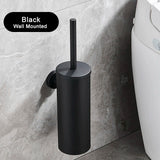 SteelMount Pro WC-Bürstengarnitur Wand – Schwarze Edelstahl Toilettenbürste | Hygienisch & Rostfrei | Platzsparende Wandmontage
