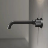 NOIRVANTA LED Wand-Waschbeckenarmatur – Schwarze Messing Mischbatterie 2-Loch | Temperaturanzeige | Modernes Design