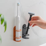 WallGrip Pro Zahnbürstenhalter Wand – Selbstklebender Badezimmer-Organizer ohne Bohren | Kohlenstoffstahl | Minimalistisches Design