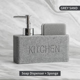 CleanDock Küchen Seifenspender Set – Spülmittelspender mit Schwammhalter | Ordnungssystem | Platzsparende Spüllösung