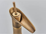VintageStream Waschbeckenhahn Bronze – Wasserfall Armatur Messing | Einhebel Mischbatterie | Klassisches Bad Upgrade