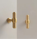 ÉliteBrass Möbelgriff T-Stange aus Massivmessing – Französischer Stil Schrankgriff | Ergonomisches Design | Langlebige Premium Qualität