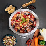 ProCook Edelstahl-Wok mit Doppelgriffsystem – Großvolumiger Profi-Wok | Unbeschichteter Kochwok für gleichmäßige Hitzeverteilung | Robuster Küchenwok für intensives Braten & Schmoren