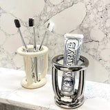 ScandiCare Keramik Zahnbecher – Minimalistischer Bad-Organizer | Hygienisch & Stilvoll | Modernes Design