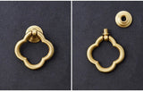ORNAVIA Möbelknopf Set aus Messing – Vierblatt Griffdesign | Vintage Möbelgriff | Stilvolle Aufwertung für Schränke & Schubladen